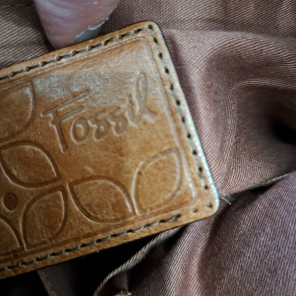 Fossil Multicolor Patchwork Leather Suede Pocket Boho Crossbody Bag - Picture 15 of 16